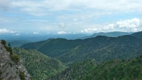 The view from Charlie's Bunion, which is a rock formation on the Appalachian Trail.