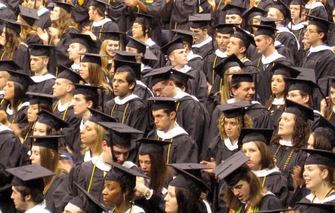 College graduates during their graduation ceremony  (click for credit)