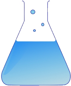 An Erlenmeyer flask is a typical piece of glassware used in chemistry experiments.  (click for credit)
