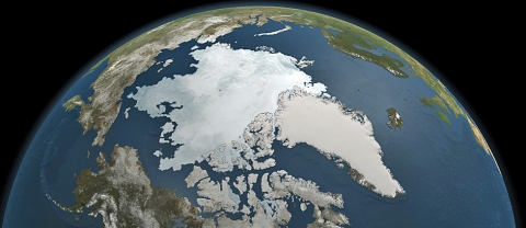 This was the extent of Arctic sea ice as seen by NASA's Aqua satellite September 3, 2010.