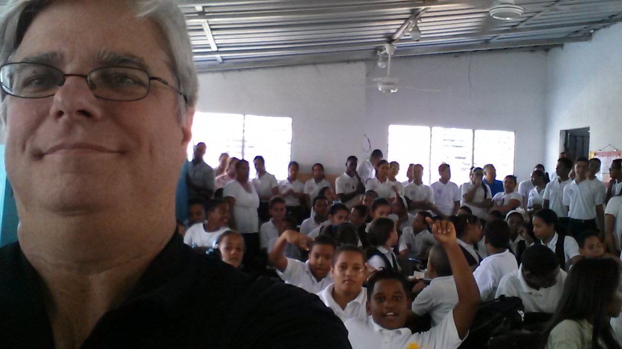 Standing room only at one of the Dominican Republic schools.