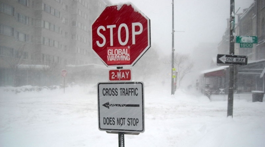 A stop sign in Washington, D.C. during a blizzard (click for credit)