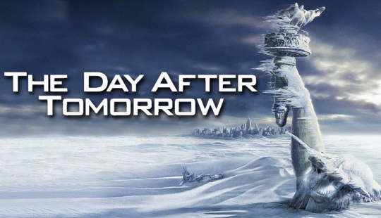 A promotional banner for the film "The Day After Tomorrow."  (click for credit)