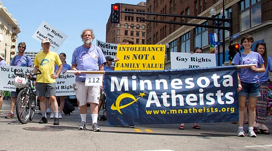 Minnesota Atheists in the 2012 Pride Parade (click for credit)