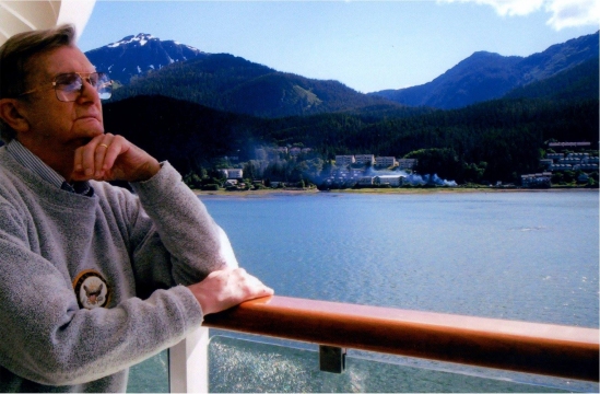 My dad on a cruise ship, where he loved to feel the rolling deck under his feet.