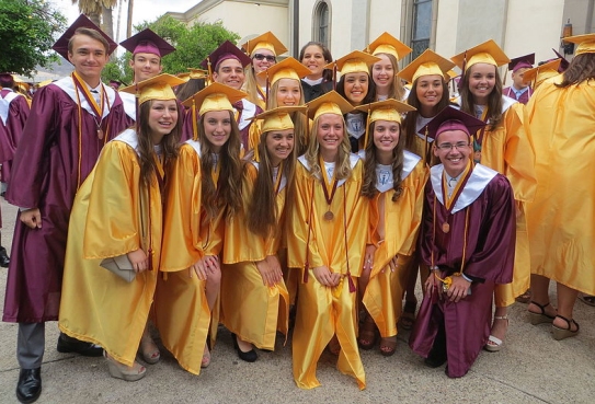 A group of high school graduates (click for credit)